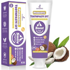 Food Grade Cat & Dog Toothpaste-Enzyme and Probiotic Toothpaste, Enriched with VitaminB. Controls Plaque, Tartar and Bad Breath. Safe & Fresh Toothpaste for Cat and Dog. 3.52oz-Coconut Chicken Flavor