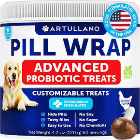 Pill wrap for dogs - Wrap a Pill for Dogs - Make a Pocket to Hide Medication - Chicken Masker Treats - Easy to Swallow Masking Pouch - Soft Paste to Hide Capsules, Tablets - Low-calorie paste - 4.2 oz