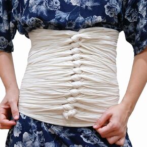 Bengkung Belly Binding Wrap Lightweight GOTs certified organic cotton postpartum belly binding wrap serged edges 17 yards Traditional postpartum belly binding cloth (Off White, GOTS certified organic)