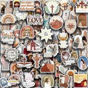 100 Pcs Inspirational Christian Stickers for Water Bottles, Bible Verse Faith Stickers for Women Adults, Religious Jesus Motivational Quote Stickers for Water Bottles Laptops Phone Cases Scrapbooks