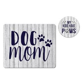 Dog Mom Gift for Mothers Day Desk Set with Mousepad and Coaster Mouse Pad Office Decor