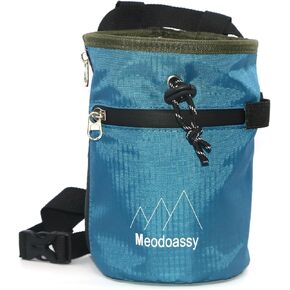 Chalk Bag for Rock Climbing,Climbing Climbers Chalk Bags for Bouldering with 2 Large Zipper Storage Pockets, Gym Chalk Bag for Weightlifting, Rock Climbing Gear