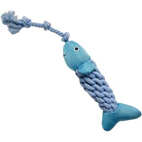 Fish Dog Toy with Rope - Fun for Some Small, Medium, and Large Breeds - Squeaky Playtime by HappyDoggys