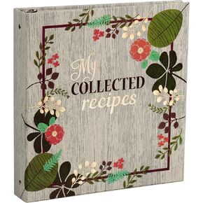 Meadowsweet Kitchens Recipe Card Holder Cookbook Mini 2 Ring Binder Organizer - Recipe Binder Cook Book w/ 25 4 x 6 Cards, 50 Clear Card Sleeves, & 9 Card Dividers (Fabric Covered, Vintage Flowers) in Kuwait