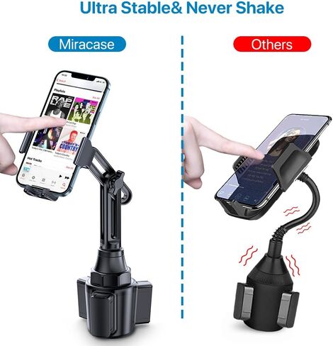 Miracase Cup Holder Tablet Mount for Car, Adjustable Long Neck Car Tablet Holder Friendly Compatible with iPad, Pro, Air, Mini Samsung Galaxy Tab, All 6.1-12.9" Tab in Saudi Arabia