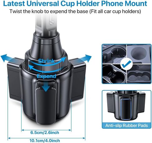 Miracase Cup Holder Tablet Mount for Car, Adjustable Long Neck Car Tablet Holder Friendly Compatible with iPad, Pro, Air, Mini Samsung Galaxy Tab, All 6.1-12.9" Tab in Saudi Arabia