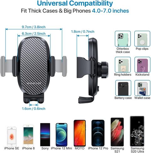 Miracase Cup Holder Tablet Mount for Car, Adjustable Long Neck Car Tablet Holder Friendly Compatible with iPad, Pro, Air, Mini Samsung Galaxy Tab, All 6.1-12.9" Tab in Saudi Arabia