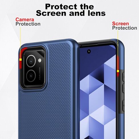 Ailiber for HMD Vibe TA-1590 Case, with Screen Protector, Dual Layer Shockproof Protective, Silicone Bumper Non Slip Back, Heavy Duty Rugged Cell Phone Cover for HMD Vibe N159V-Green in Saudi Arabia
