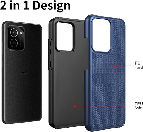 Ailiber for HMD Vibe TA-1590 Case, with Screen Protector, Dual Layer Shockproof Protective, Silicone Bumper Non Slip Back, Heavy Duty Rugged Cell Phone Cover for HMD Vibe N159V-Green in Saudi Arabia