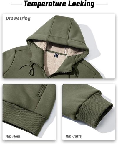 Boladeci Men's Full Sherpa Hoodie Zip Up Sweatshirts Winter Heavyweight Thermal Warm Thick Fleece Cotton Hoodie in Saudi Arabia