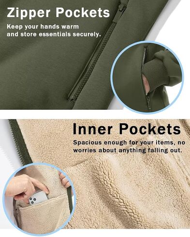 Boladeci Men's Full Sherpa Hoodie Zip Up Sweatshirts Winter Heavyweight Thermal Warm Thick Fleece Cotton Hoodie in Saudi Arabia