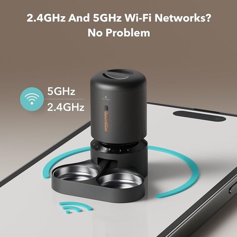 جهاز تغذية القطط الأوتوماتيكي من PETLIBRO لقطتين، جهاز تغذية الحيوانات الأليفة واي فاي 5G مع تطبيق تغذية عن بعد، موزع طعام القطط في الوقت المناسب 5 لتر، أجزاء قابلة للتعديل 1-10 وجبات في اليوم، تخزين الطعام الطازج، مكالمة 10 ثوانٍ، أوعية من الفولاذ المقاو in Saudi Arabia