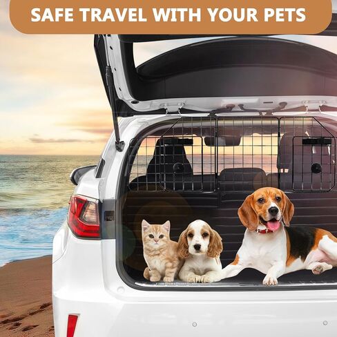 Adjustable Dog Car Barrier for SUVs, Vehicles, and Cars - Heavy-Duty Wire Mesh Pet Divider with Universal Fit - Keep Your Pet Safe and Secure on The Road in Saudi Arabia