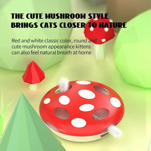 PAKEWAY Interactive Cat Toy, Automatic Cat Toys for Indoor Cats, Eight Hole Structure and Two Ambush Feather, Equipped with Infrared Sensor, USB Charging in Saudi Arabia