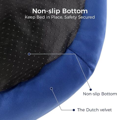 Cat Bed for Indoor Cats,Round Cat Bed for Small Pets,Washable Pet Bed with Non-Skid Bottom,Pet Bed for Puppy and Kitty,19 Inches,Navy in Saudi Arabia
