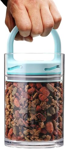 Portable Pet Vacuum Container 0.8L, BPA FREE for Storing Dry Dog and Cat Food, Airtight container Lid, Multi-purpose Storage for Pet Food, Treats, Rice,Coffee - Mint Color in Saudi Arabia