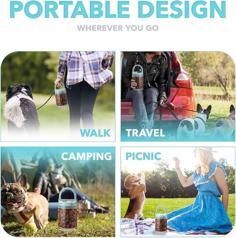 Portable Pet Vacuum Container 0.8L, BPA FREE for Storing Dry Dog and Cat Food, Airtight container Lid, Multi-purpose Storage for Pet Food, Treats, Rice,Coffee - Mint Color in Saudi Arabia