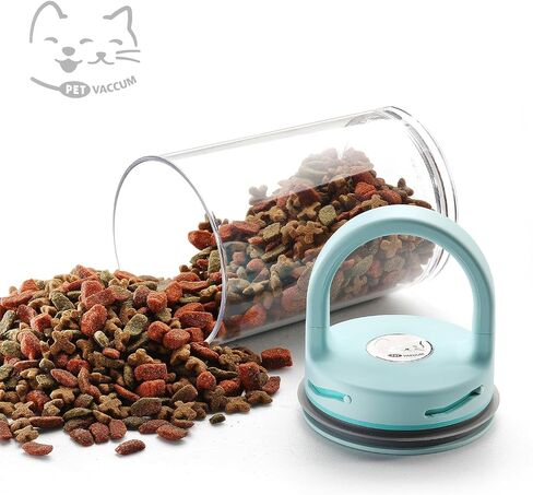 Portable Pet Vacuum Container 0.8L, BPA FREE for Storing Dry Dog and Cat Food, Airtight container Lid, Multi-purpose Storage for Pet Food, Treats, Rice,Coffee - Mint Color in Saudi Arabia
