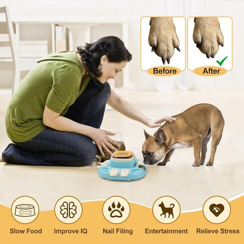 Dog Slow Feeder Interactive Toy, Dog Food Puzzle Toy for Entertainment 2 Levels, Dog Treat Puzzle Food Dispenser for All Breeds Smart Dog, Dog Enrichment Toys for Brain Training in Saudi Arabia