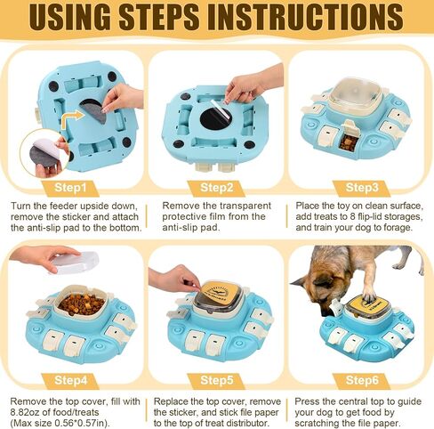 Dog Slow Feeder Interactive Toy, Dog Food Puzzle Toy for Entertainment 2 Levels, Dog Treat Puzzle Food Dispenser for All Breeds Smart Dog, Dog Enrichment Toys for Brain Training in Saudi Arabia