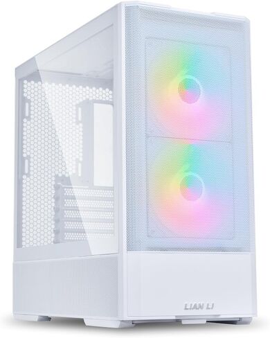 حافظة كمبيوتر LIAN LI LANCOOL 207 ATX، حافظة كمبيوتر ألعاب RGB، هيكل برجي مزود بألواح شبكية محسنة لتدفق الهواء مع 2x140 مم ARGB، مراوح PWM 2x120 مم مثبتة مسبقًا، منفذ USB من النوع C، لوحة جانبية من الزجاج المقسى (أسود) in Saudi Arabia