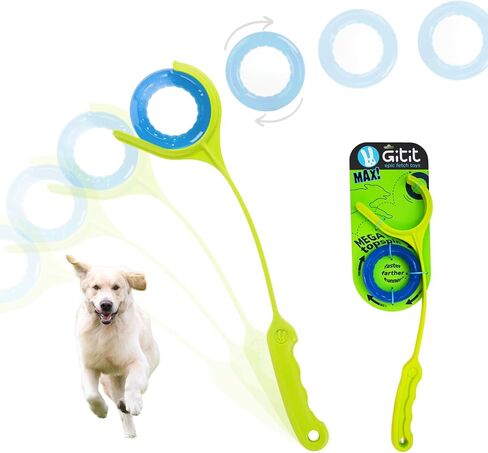 Gitit MAX! - Launcher + Ring, Epic Fetch Dog Toy, Slobberless/Clean Hands Loading, for Medium to Large Dogs in Saudi Arabia