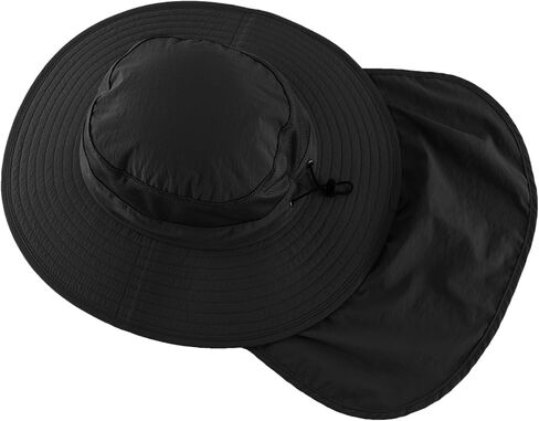 Home Prefer Outdoor UPF50+ Mesh Sun Hat Wide Brim Fishing Hat with Neck Flap Sun Hat for Men Women in Kuwait
