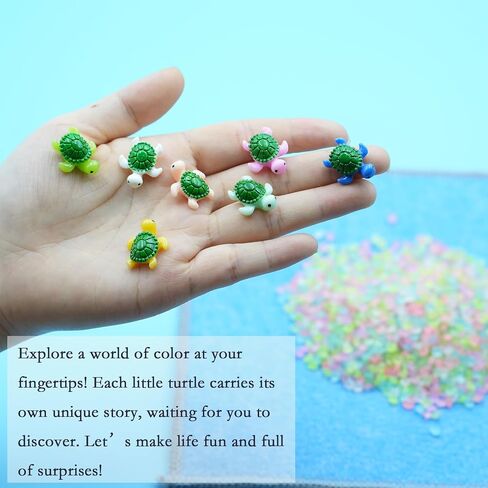 Miniature Turtle Figurines with Glow-in-The-Dark Sand - Perfect for Aquarium Decor and Enchanting Underwater Landscapes in Saudi Arabia