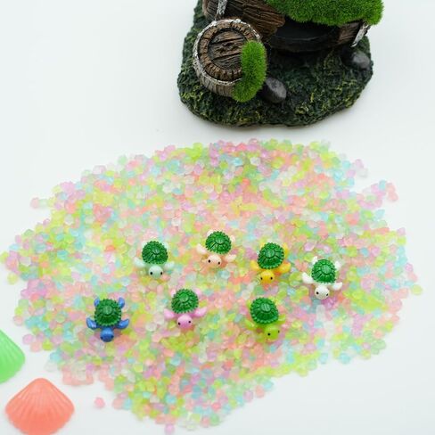 Miniature Turtle Figurines with Glow-in-The-Dark Sand - Perfect for Aquarium Decor and Enchanting Underwater Landscapes in Saudi Arabia
