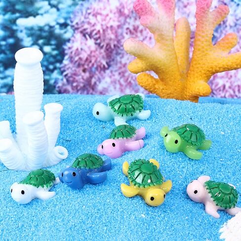 Miniature Turtle Figurines with Glow-in-The-Dark Sand - Perfect for Aquarium Decor and Enchanting Underwater Landscapes in Saudi Arabia