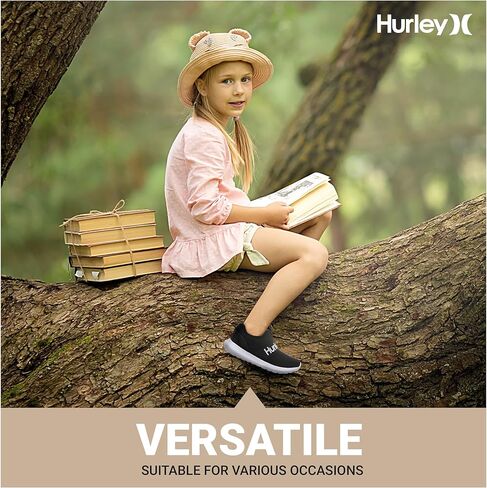 Hurley Camby Kids Slip-On Sneakers - Unisex Lightweight & Breathable Shoes for Boys & Girls - Ideal for Running, Walking & All-Day Comfort - Flexible, Durable & Stylish Sneaker for Active Kids in Kuwait
