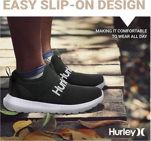 Hurley Camby Kids Slip-On Sneakers - Unisex Lightweight & Breathable Shoes for Boys & Girls - Ideal for Running, Walking & All-Day Comfort - Flexible, Durable & Stylish Sneaker for Active Kids in Kuwait