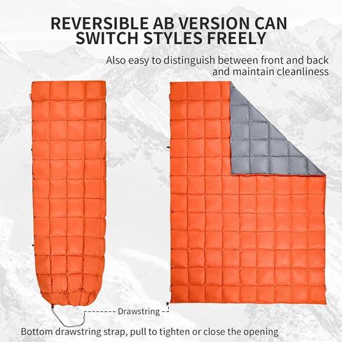 Down Camping Blanket, Muti-Use Outdoor Travel Blanket, Puffy Sleeping Bag Blanket, Waterproof Packable Backpacking Quilt for Camping, Travel, Airplane, Hiking, Picnic, 55''x79'' in Saudi Arabia