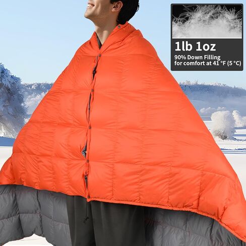 Down Camping Blanket, Muti-Use Outdoor Travel Blanket, Puffy Sleeping Bag Blanket, Waterproof Packable Backpacking Quilt for Camping, Travel, Airplane, Hiking, Picnic, 55''x79'' in Saudi Arabia