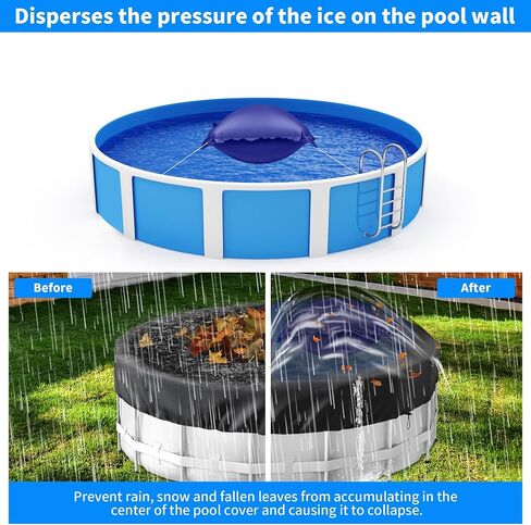 Pool Pillow for for Above Ground Pools, 8x8 Ft Pool Air Pillow for Closing Winter Pool Winterizing Kit for Ground Pool, 0.5mm PVC Material, 2X 16.5Ft Rope (Blue) in Saudi Arabia