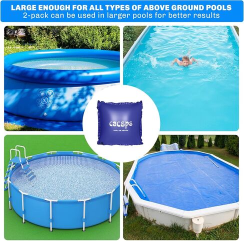 Pool Pillow for for Above Ground Pools, 8x8 Ft Pool Air Pillow for Closing Winter Pool Winterizing Kit for Ground Pool, 0.5mm PVC Material, 2X 16.5Ft Rope (Blue) in Saudi Arabia