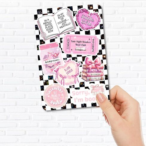 Clear Back Cover Insert for Kindle Paperwhite 11th Generation 6.8" | Bookish Cardstock Insert for E Reader | Paper Insert | Booktok Stickers Case Insert | Smut Spicy Bookworm Gifts (Black Checkered) in Saudi Arabia