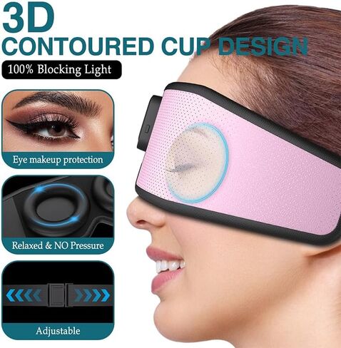 Sleep Headphones 2024 New Sleep Mask Comfortable & Adjustable Sleeping Mask, Zero Eye Pressure,Side Sleepers Sleep Mask with Bluetooth Headphones Ultra-Thin Stereo Speakers Perfect for Sleeping in Saudi Arabia