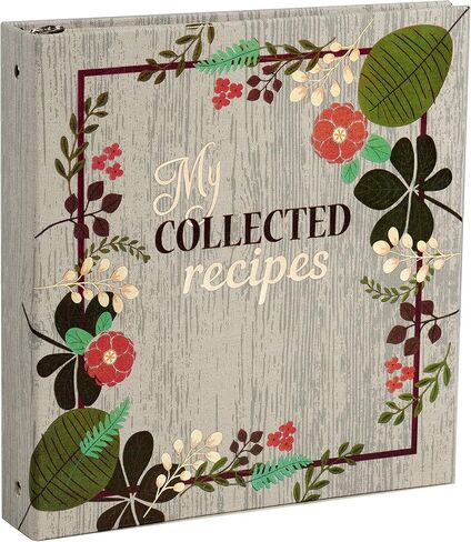 Meadowsweet Kitchens Recipe Card Holder Cookbook Mini 2 Ring Binder Organizer - Recipe Binder Cook Book w/ 25 4 x 6 Cards, 50 Clear Card Sleeves, & 9 Card Dividers (Fabric Covered, Vintage Flowers) in Saudi Arabia