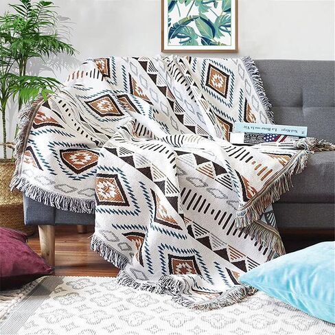 Lqprom Southwest Throw Blankets Aztec Southwest Throws Cover for Outdoor Camping Picnic Tent Beach Travel 51"x63" in Saudi Arabia