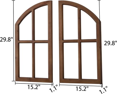 Sintosin Rustic White Arch Window Frame 30 Inch, 2 Pcs Hanging Distressed White Vintage Window Frame Wall Decor Living Room, Handmade Wooden Frame Fake Window Wall Decor for Entryway Bedroom in Saudi Arabia