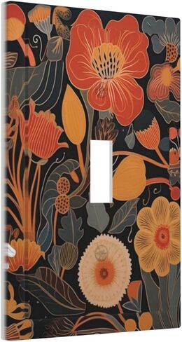 Light Switch Covers 1 Toggle Mid Century Boho Flowers Retro Floral Aesthetic Modern Single Toggle Wall Plate Decorative Switchcover Electrical Switchplate in Saudi Arabia