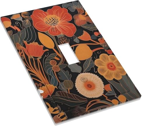Light Switch Covers 1 Toggle Mid Century Boho Flowers Retro Floral Aesthetic Modern Single Toggle Wall Plate Decorative Switchcover Electrical Switchplate in Saudi Arabia