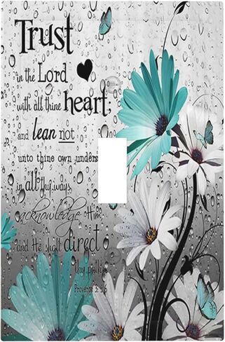 Farm Teal Daisy Floral Bible Verse Inspirational Motivational 1 Gang Single Toggle Light Switch Covers Decorative Wall Plate Switchplate Electrical Faceplate for Livingroom Office Bathroom Decor in Kuwait