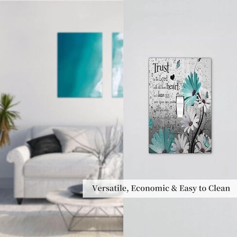 Farm Teal Daisy Floral Bible Verse Inspirational Motivational 1 Gang Single Toggle Light Switch Covers Decorative Wall Plate Switchplate Electrical Faceplate for Livingroom Office Bathroom Decor in Kuwait