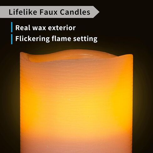 FURORA LIGHTING Pink Real Wax Flameless Candles with Remote and Timer, 4 Pillars and 4 Votives Pack of 8, LED Flickering Candles for Home Décor, Battery Included in Saudi Arabia