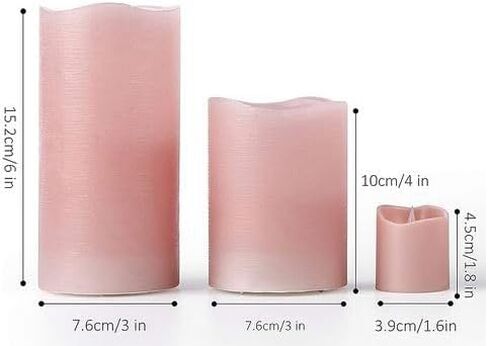 FURORA LIGHTING Pink Real Wax Flameless Candles with Remote and Timer, 4 Pillars and 4 Votives Pack of 8, LED Flickering Candles for Home Décor, Battery Included in Saudi Arabia
