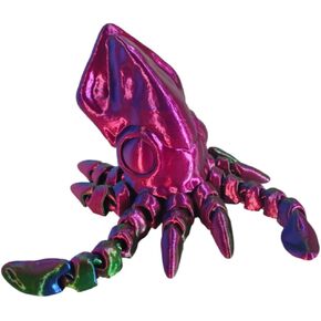 3D Printed Articulated Squid Fidget Toy Decorative Articulated Animal Model for Home Office Decor (3 Color) in Saudi Arabia