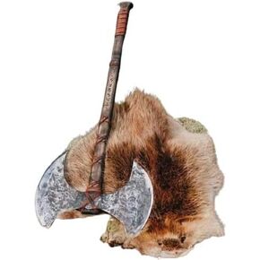 Forest Hunting 40" Two handed large Berserker Axe, Large Norse Axe,Scandinavian Style Viking Dane Axe double headed ax, Functional Viking Battle (Two Hand large double Headed axe)