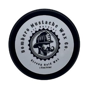 Mustache Wax Strong Hold - Bombero Mustache Wax Co. - Restyleable, Long-Lasting, HEAT SOURCE REQUIRED, All-Natural Formula, Holds Through Work & Exercise - 1 OZ Tin (Woodsy)